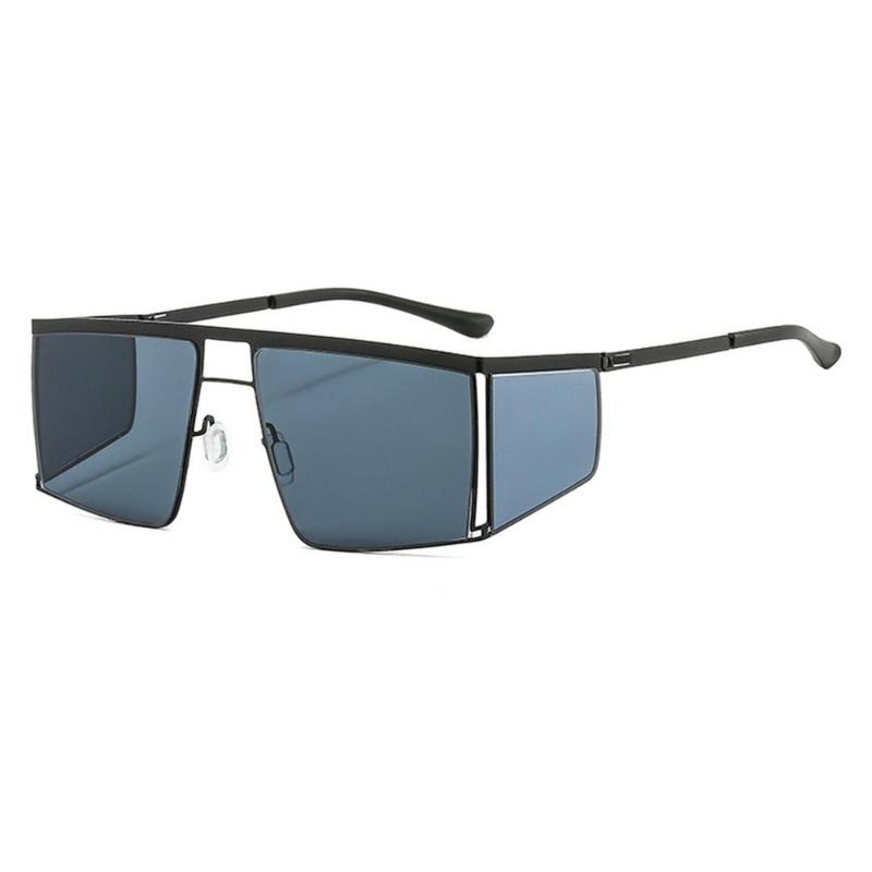 

Sunglasses Vintage Punk Metal Square Men With Side Shields Clear Eyewear Fashion Bridges Women Gradient Sun Glasses NX