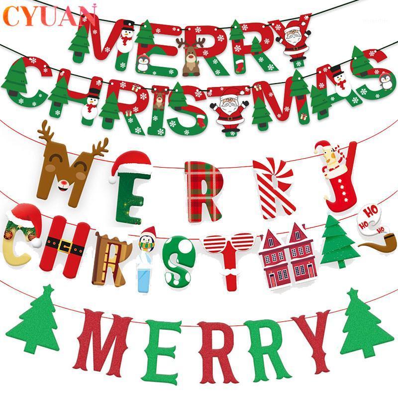 

Merry Christmas Banner Christmas Decor for Home Garland 2020 Ornaments Pendants Natal Noel Xmas Party Decor Supplies1