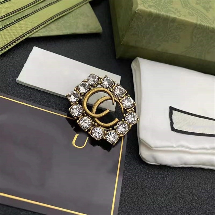 

66% OFF designer jewelry Gujia high-end version double G diamond brooch women's light luxury fashion letter decorative Brooch