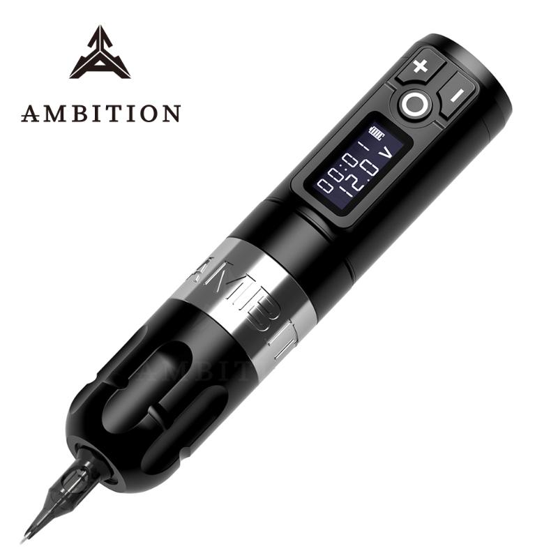 

Ambition Soldier Wireless Tattoo Machine Pen German Motor 1950 mAh Lithium Battery Fast Charge Mute Low Vibration