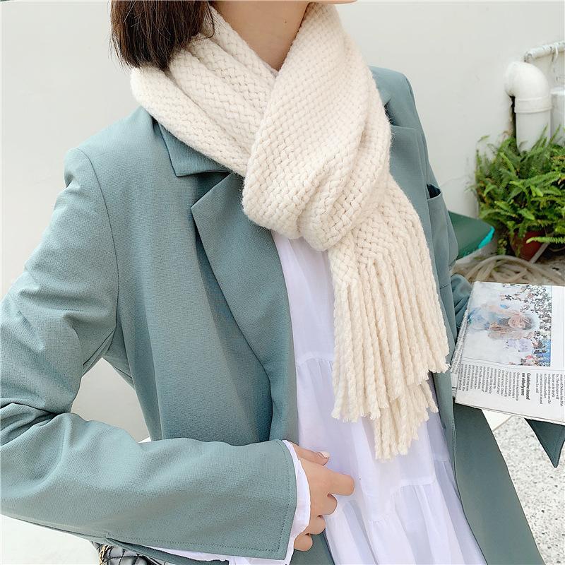 

Scarf Winter Thicken Warm knitted Scarves and Wrap Lady Foulard Shawl Thermal All-Match Echarpe Poncho