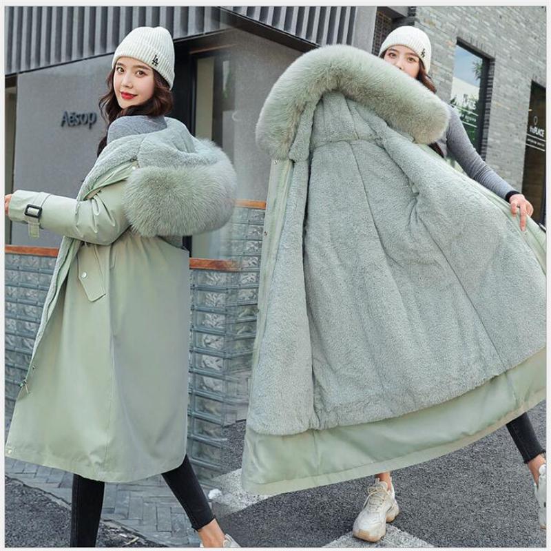 

Winter women Parkas 2021 thicken warm padded jackets winter coat Female solid outwear snow jacket -10 to -30C wear -3XL R837, Black