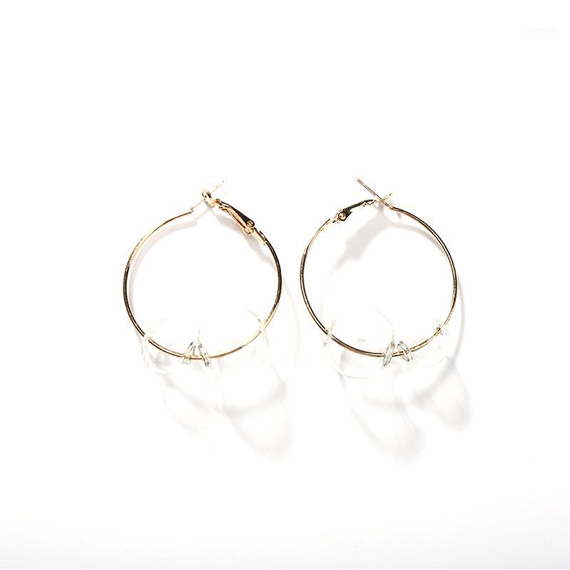 

Personalized Vitreous Hollow Beads Thin Metallic Circle Vintage Golden Hoop Earrings For Women1