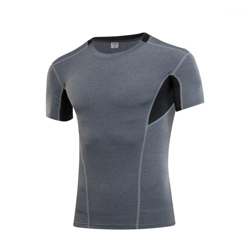 

Cool Sports Men Compression Athletic Apparel Sport T-Shirt Quick Dry Fitness Running Gym Training Short Sleeve Tops Tees1, White