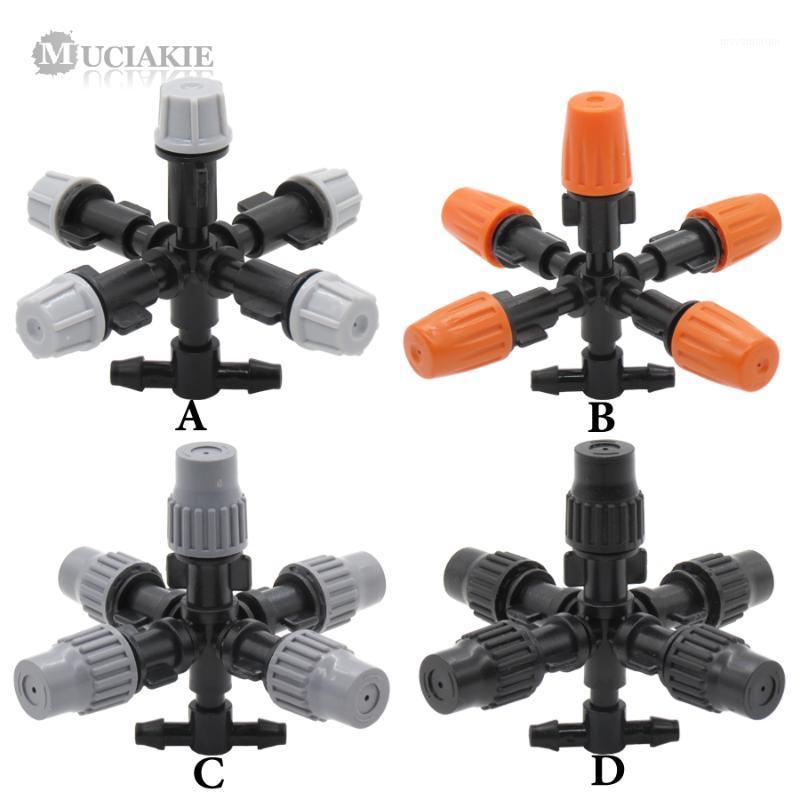 

MUCIAKIE 5PCS 5-Outlets Misting Nozzle Sprinkler with 4mm Barb Tee Connector Drip Micro Irrigation for Garden Balcony Greenhouse1, Ab285cl-a