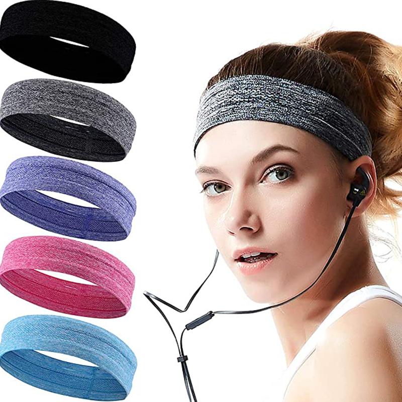 

Geebro Cotton Elastic Sweatband Basketball Sports Headband Women Men Gym Fitness Sweat Hair Band Volleyball Tennis Running