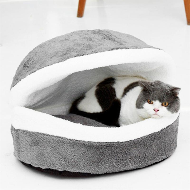 

Cat Bed Shell Detachable Sleeping Bag Warm Nest Winter Cashmere Cotton Cushion Kitten Puppy Soft Kennel Small Dog House Pet Mats
