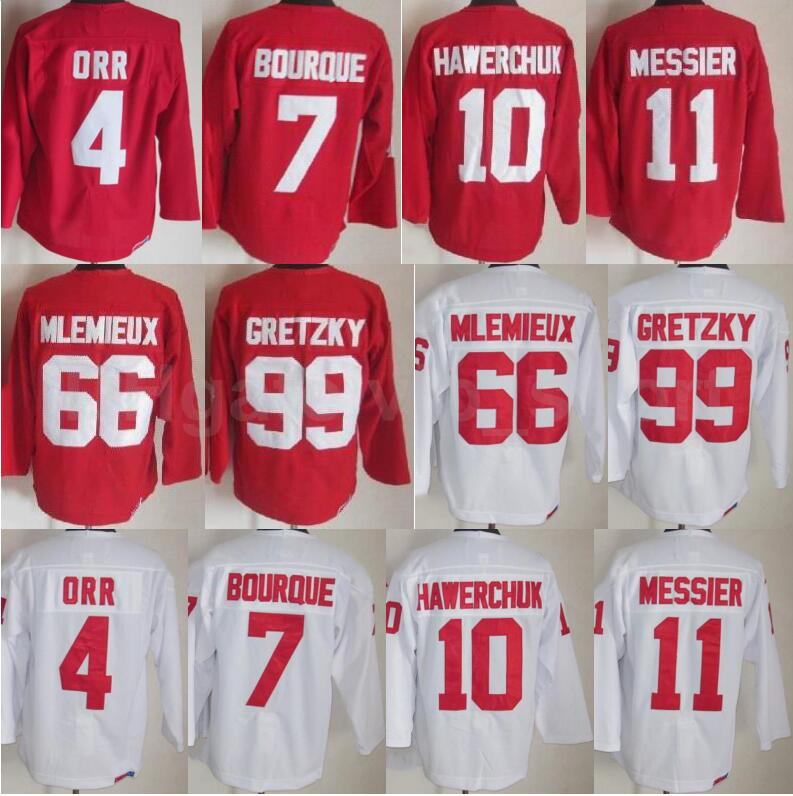 

Classic Ice Hockey 1987 Retror Vinatge 66 Mario Lemieux Jersey 4 Bobby Orr Ray Bourque Dale Hawerchuk 11 Mark Messier 99 Wayne Gretzky, Black