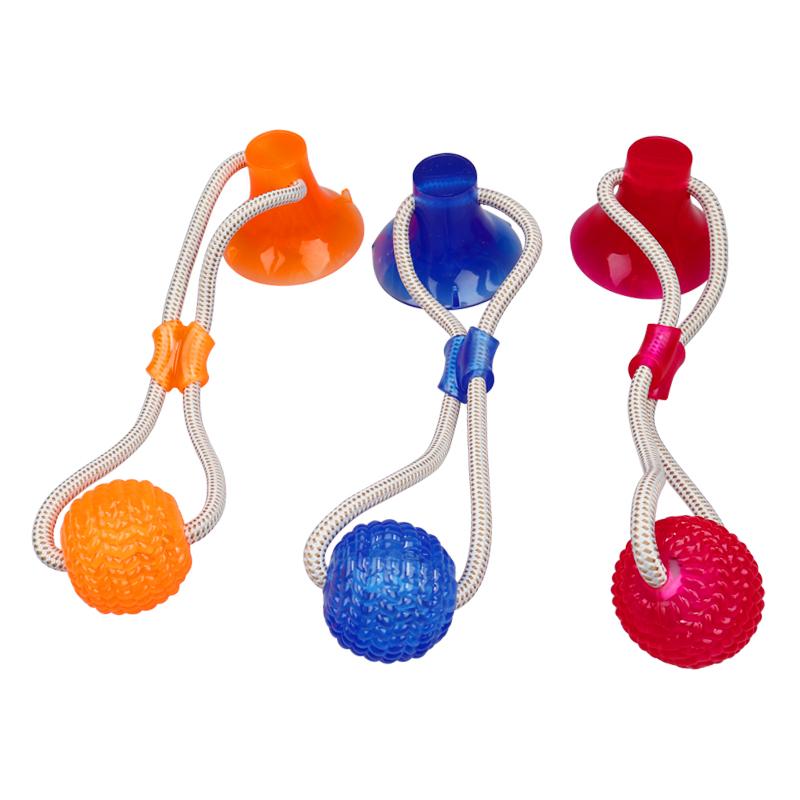 

Pet Toys with Suction Cup Dog Push Toy with TPR Ball Pet Tooth Cleaning Chewing Rubber Dog Toys for Small Dogs Rubber Toy