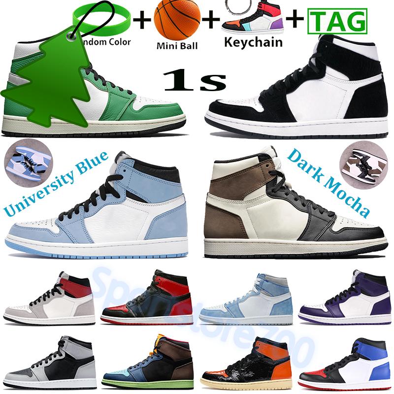 

2022 High University Blue 1 1s Basketball Shoes Men Women Sneakers Light Smoke Grey Dark Mocha Shadow Unc Patent Black White Chicago Toe Sports M, Customize