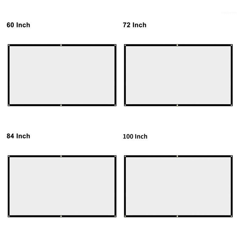 

16:9 Foldable Projection Screen Portable White Projector Curtain 60/72/84/100"1