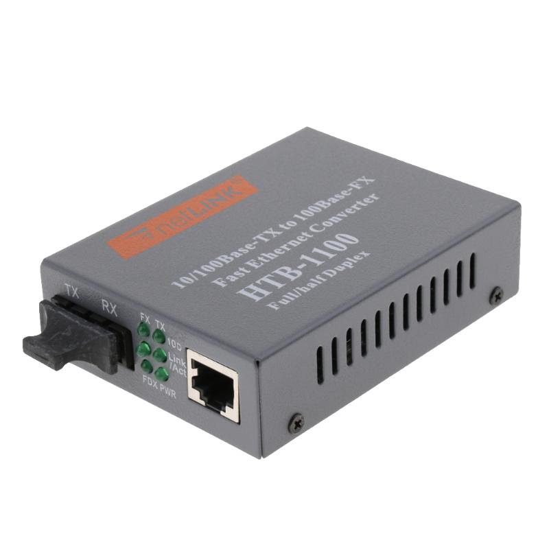 

External Ethernet Media Converter Multi Mode Dual SC Optical Fiber Transceiver, 100Mbps