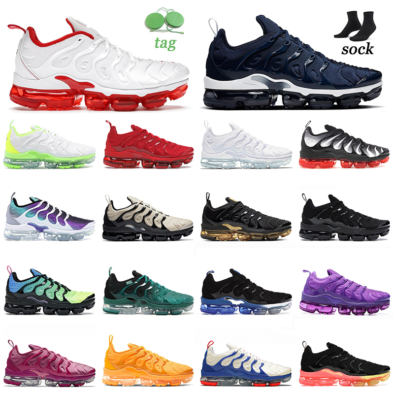 

2022 Top Quality Tn Plus Running Shoes Mens Women Cherry Midnight Navy Tennis Ball Triple White Light Bone Metallic Gold University Gold Hyper Royal Tuned Sneakers, D21 silver gradient 40-45