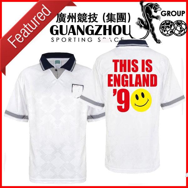 

1990 Score Draw England Home This Is England '90 Retro SPECIAL SOCCER JerseyS World Cup 1990 (Retro Flock Printing), Gray