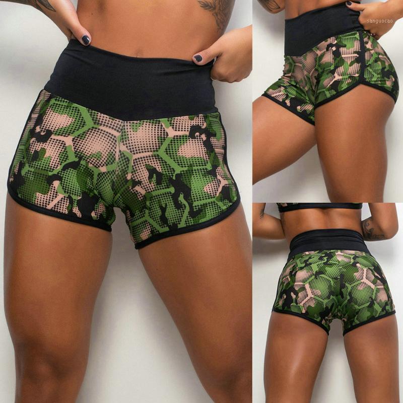 

Women' Sexy Printing High Waist Push Up Yoga Shorts Summer Stretch Running Fitness Sports Short Pants Leggings Gym Sportswear1, Green