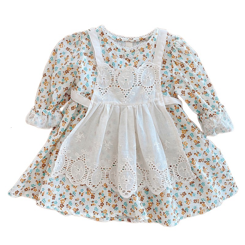 

2021 New Girls Floral Kids for Fashion Princess Lace Bib and 2pcs Girl Set 582p, Eq189bodysuit
