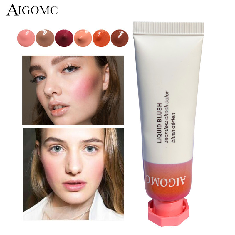 

Liquid Blush Cosmetics Blusher Gel Creamy Rouge 6 Colors Long Lasting Natural Cheek Blush Face Contour, 01