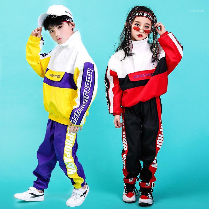 

Kid Hip Hop Clothing Running Jacket Coat Tops Casual Pants for Girls Boys Jazz Dance Clothes Costume Ballroom Dancing Streetwear1, Set 1