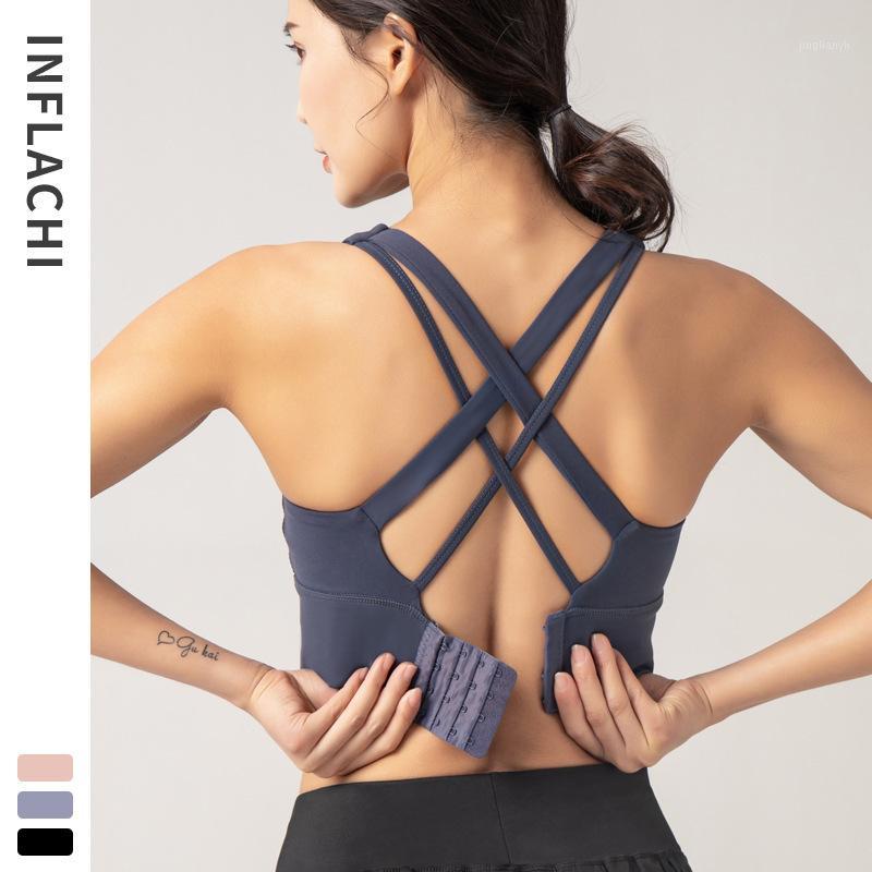 

2020 new sports underwear women's running Yoga vest shockproof gathering and finalizing body-building bra1, Black