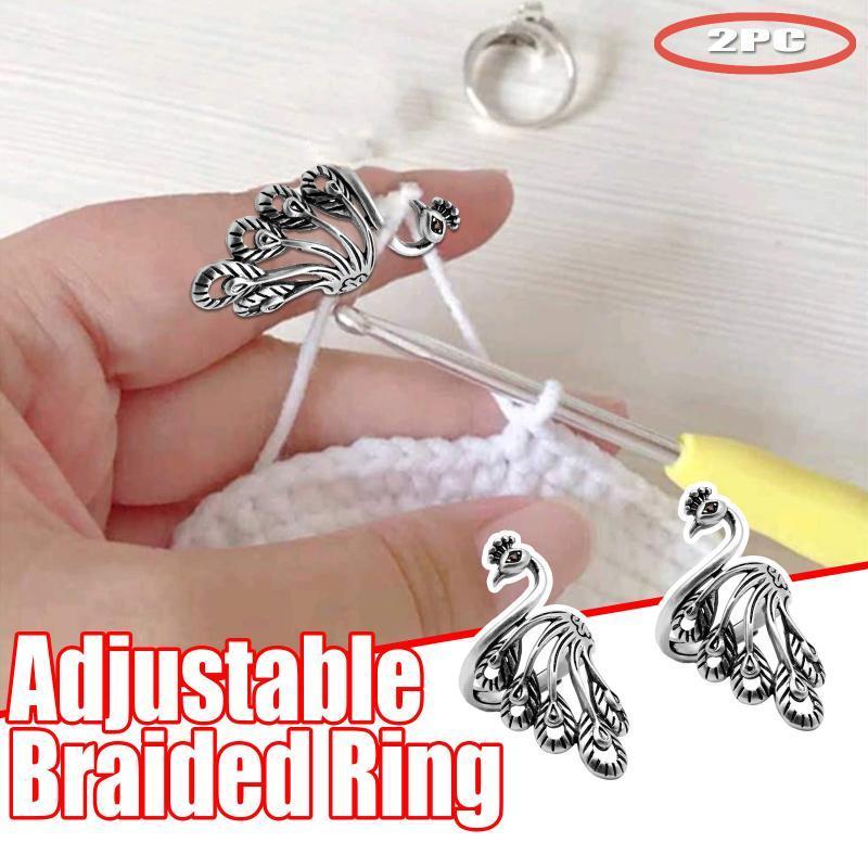 

2PCS Adjustable Knitting Loop Crochet Loop Knitting Accessories Ring Adjust Finger Wear Thimble Yarn Guides Knitted Rin1