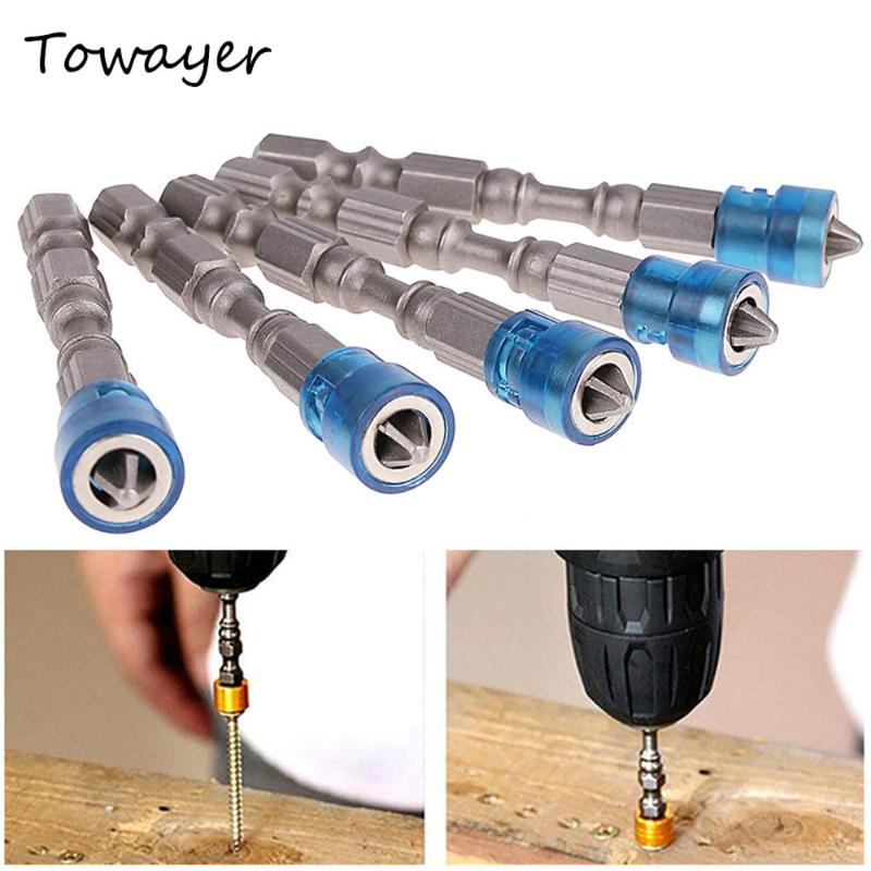 

Towayer 5pcs Magnetic Screwdriver Bit Non-slip Hex Single Head screwdriver Driver Set Plasterboard Screw Bits For Power Tools