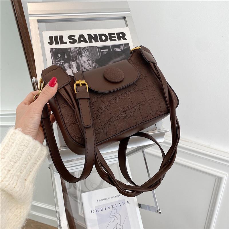 

Retro underarm bag 2021 new fashion popular women's Bag Messenger Korean frosted shoulder designer handbags, Coffee