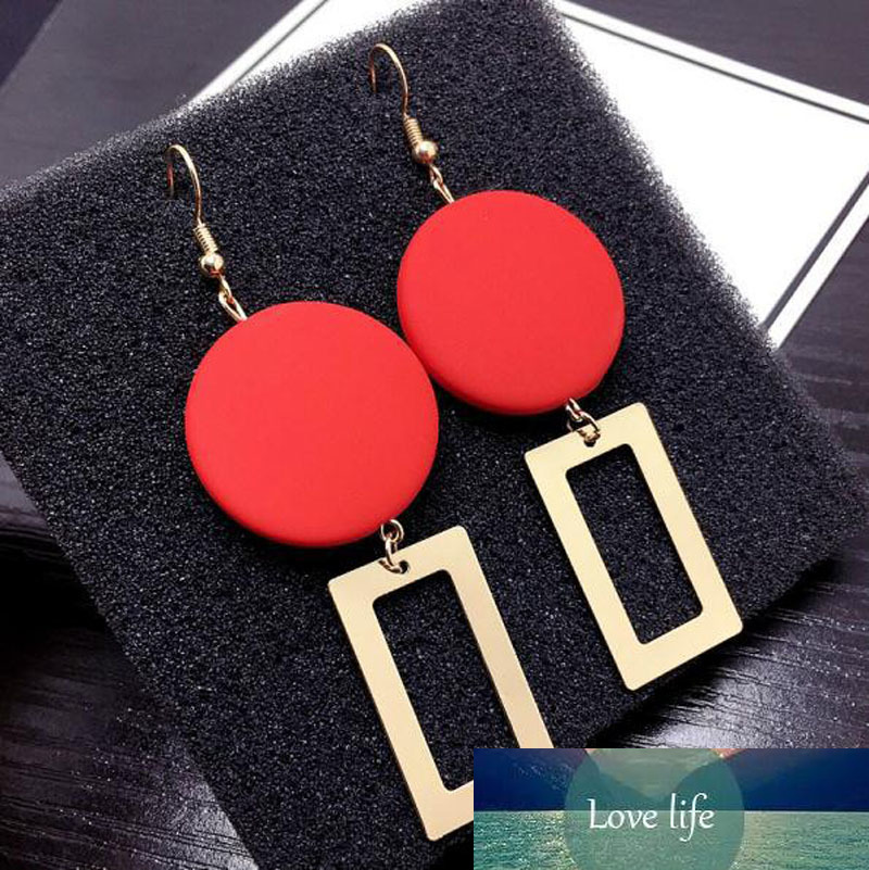

New Fashion DIY Wooden Round Earrings Jewelry Long Section Earrings Geometric Rectangle Earrings for Women Jewelry Wholesale