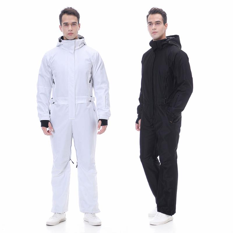 

2020 New Jumpsuit Snowboard Waterproof Outerwear High Quality Mountain Snow Men Skiing Jackets +Pants Outdoor Lady Ski Suits, White