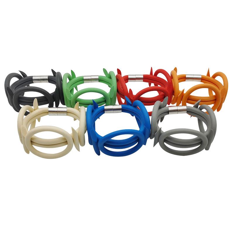 

New Punk Style 7 Color Round Rubber Bracelets For Ladies Fashion Soft Leather Charm Bracelet Party Women's Jewelry Accessories
