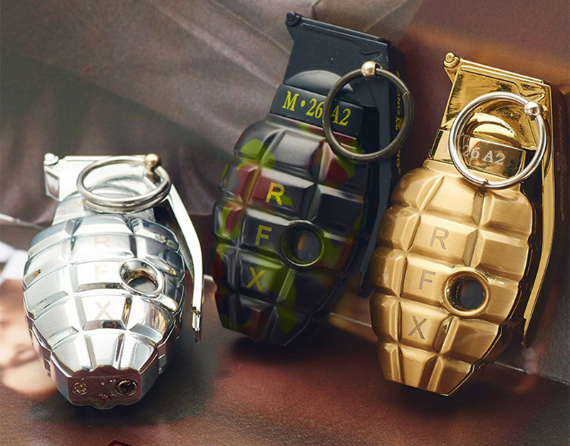 

Multifunction grenades shape metal jet torch lighters military collection windproof butane gas Refillable Cigarette Lighter wine opener Q852