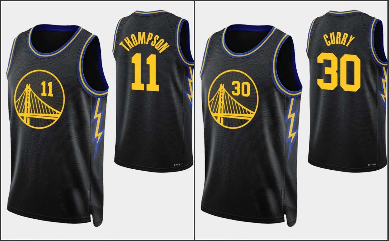 

Golden State''Warriors''Men Klay's Thompson Stephen Curry 75th Anniversary Black Jersey