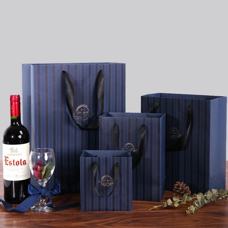 

10pcs British Style Paper Bag Simple Striped Business Paper Gift Bags Home Party Baby Shower Birthday Party Bags