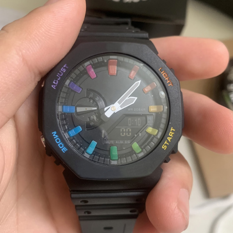 

Full-featured GA Wrist watches LED Dual Display Men's Casual Sports Royal Oak Electronic Digital Ladies Watch 2100, Model 1