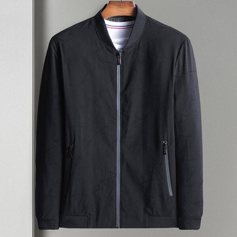 

2021 Men's Spring Fall Baseball Jackets with Casual Zipper Plus Size Sports Jacket W1wd, Black