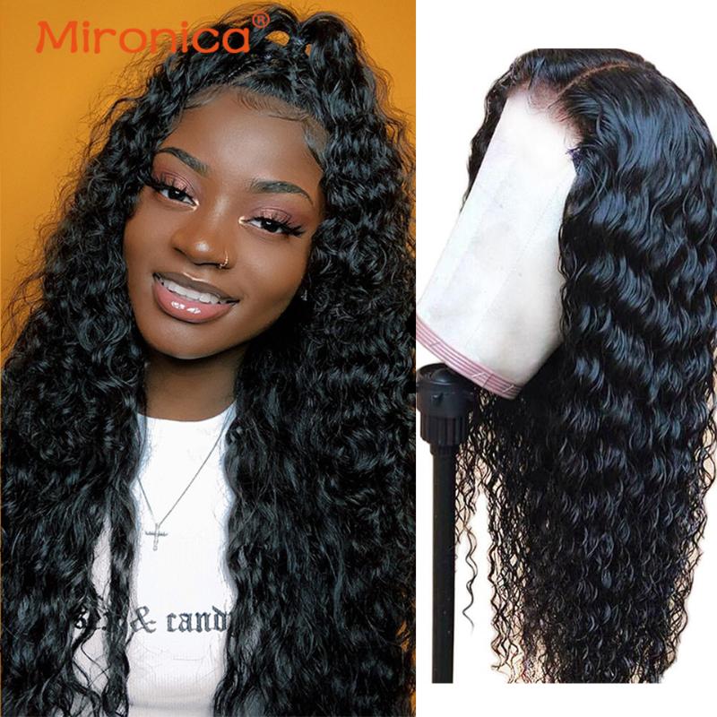 

Lace Front Human Hair Wigs Deep Wave Lace Frontal Wig Pre Plucked 4x4 /13x4 Wig Deep Wave T-Part Wigs 30 Inch for Women, As pic