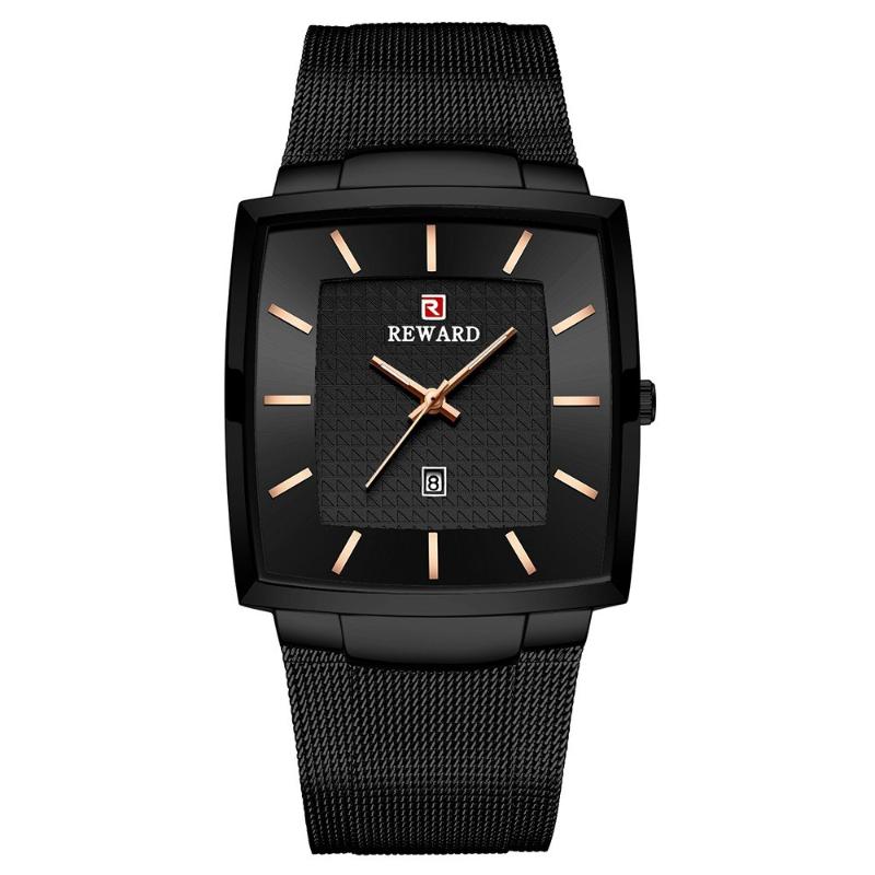 

Wristwatches Movement Men Watch 3ATM Waterproof Luxury Business Simple Wrist Ultra Thin Rectangular Wristwatch, Black
