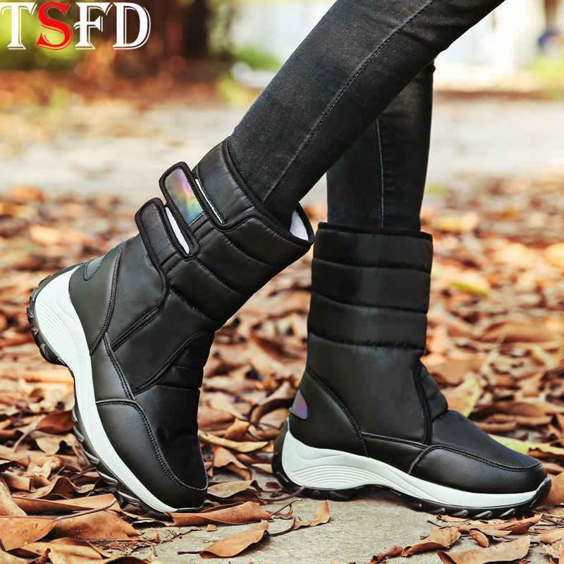 

Large Sizes WOMEN ANKLE BOOTS High Top Black Platform Boots Warmest Women's Snow Fashion Winter Women's Shoes 2020 New W4, Pink
