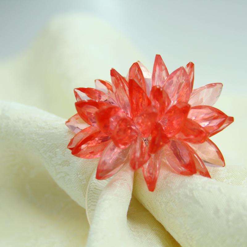 

free shipping acrylic beaded wedding napkin ring wholesale decoration napkin holder18 pcs