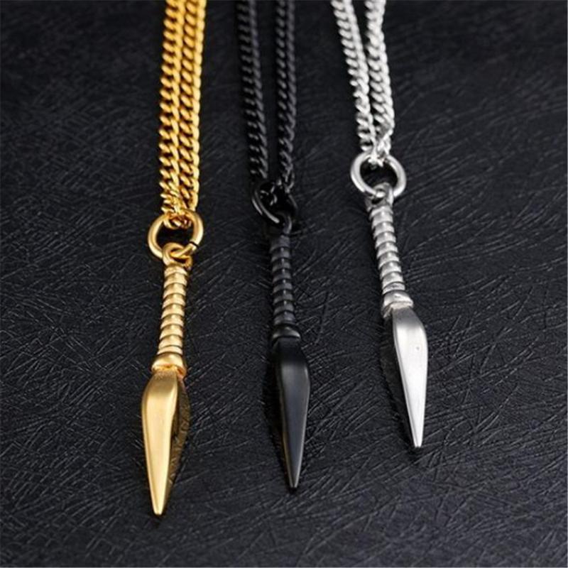 

New Popular Retro Spearhead Men's Necklace Domineering High-End Jewelry Hip Hop Punk Party Locomotive Pendant Gift Wholesale