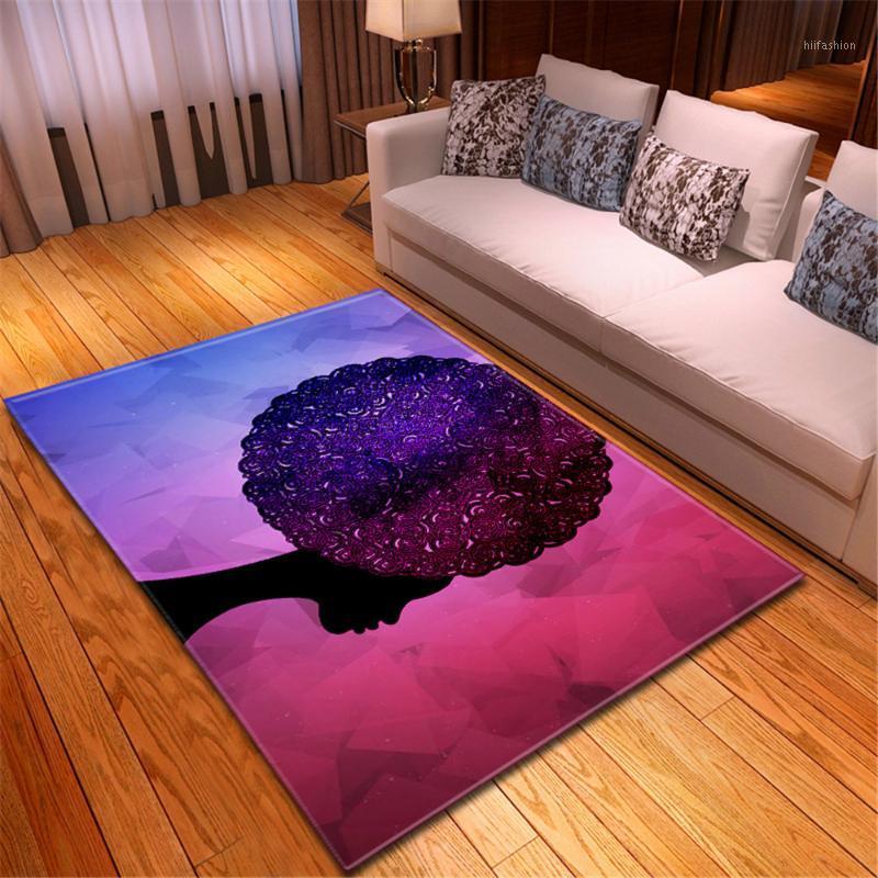 

Fashion Style Living Room Area Rug Soft Flannel Anti-slip Carpet Decor Girls Room Bedside Floor Mat African Girls Parlor Mat Rug1, No-6