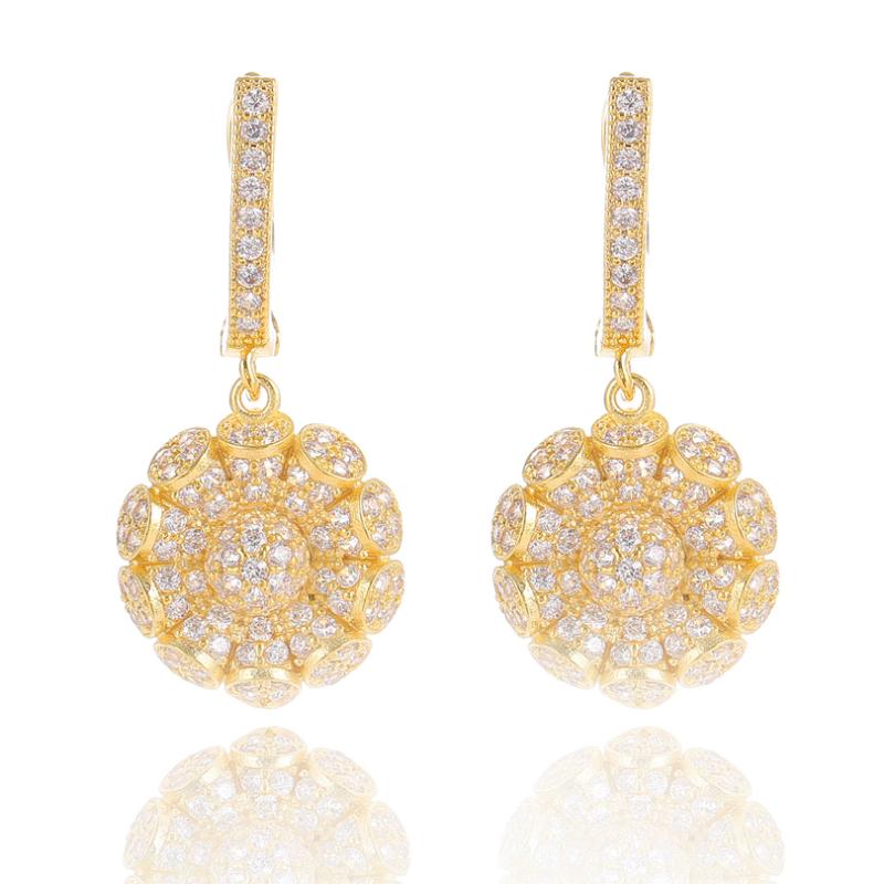 

Trendy Fashion Earring Cubic Zirconia Full Pave Stone Hoop Earrings for Women Accessories