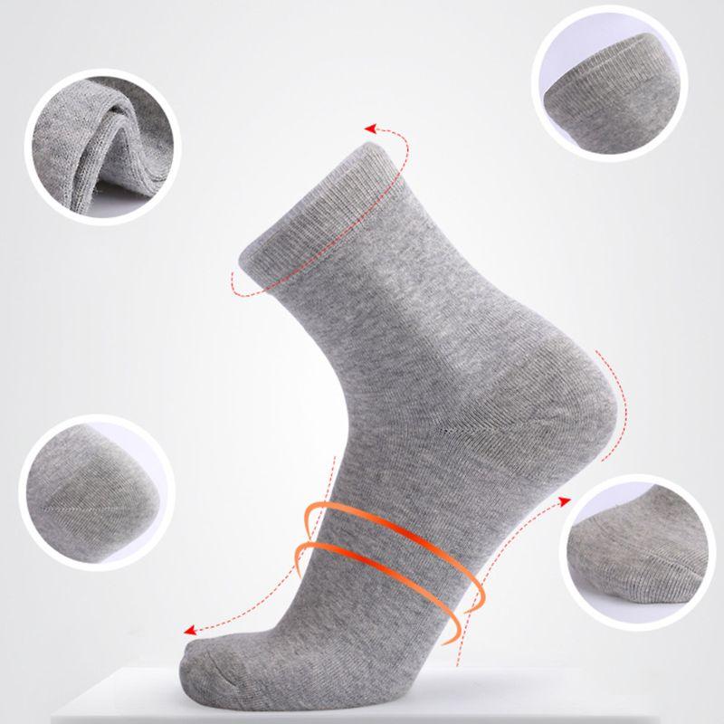 

5 Pairs Mens Unisex Winter Combed Cotton Long Over Ankle Socks Office Business Breathable Deodorant Ribbed Cuff Casual Thin X5XD, White