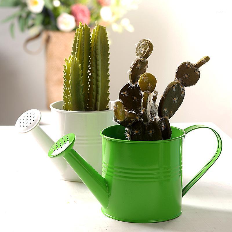 

Watering Can Vintage Style Garden Watering Bucket Solid Color Plant Water Spray Can S551, White