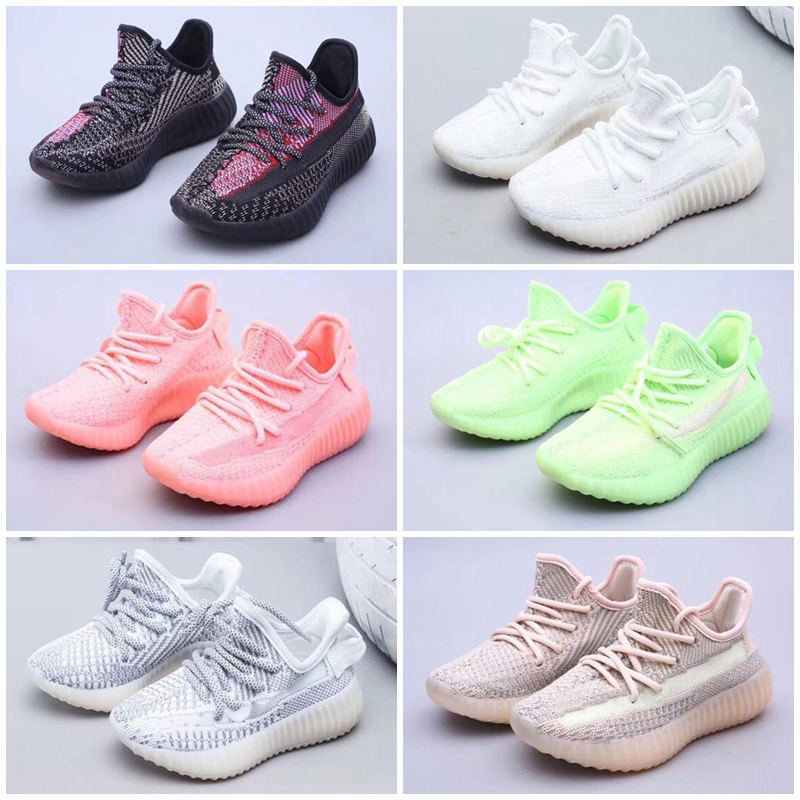 

2020 Kids Trainers Infant Children V2 Running Shoes Kanye West Israfil Yecheil Reflective Boys Girls Athletic Sports Shoes Toddlers Sneakers, Black