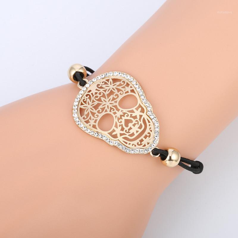 

2020 New Charm Fashion Gold Color Crystal Skull Bracelet & Bangle Luxury Women Bracelet Gift Dropshipping1