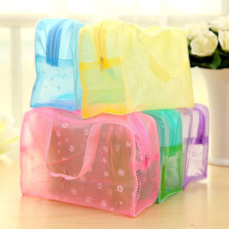 

Packaging Floral Print Transparent Waterproof Makeup Make Up Cosmetic Bag Organizer Toiletry Bathing Pouch Luggage