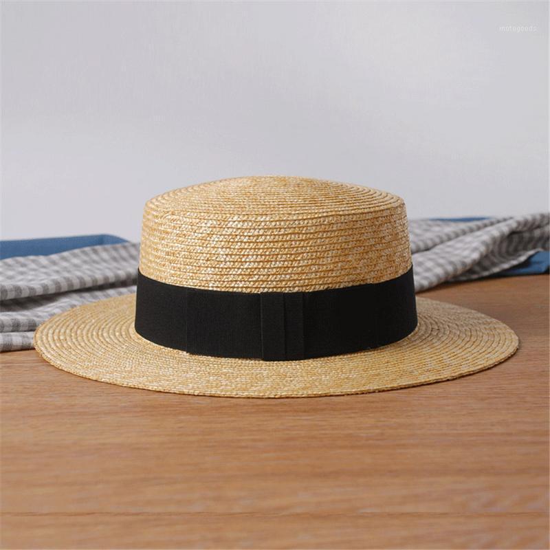

Sun Hat 100% Wheat Straw Summer Women Wide Brim Boater Beach Sun hat1