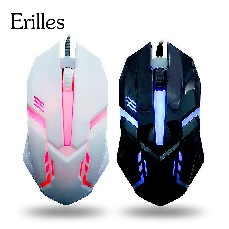 

Erilles Wired Gaming Mouse 4 Color LED Light Hot Selling USB Optical Mini Computer USB Gamer Cheap Gamer Mice Laptop Desktop
