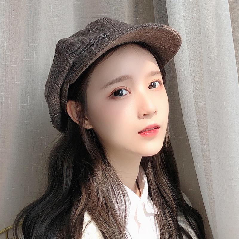 

Boinas Para Mujer Beret Female Japanese All-match Octagonal Cap Painter Hat Casual Fashion Chapeau Femme Cappello Donna Kapelusz1, Black