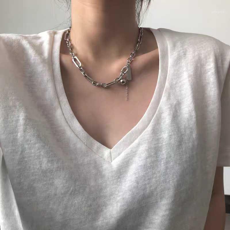 

Chokers Titanium Steel Necklace Ins Hip-hop Personality Round Ball Pendant Fashion Street Men And Women Hundred Matching Accessories1